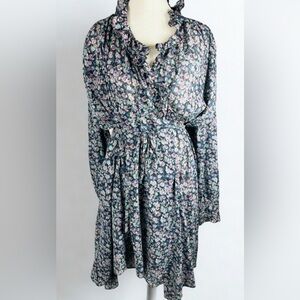 Etoile Floral Sheer Long Sleeve Dress Size 8